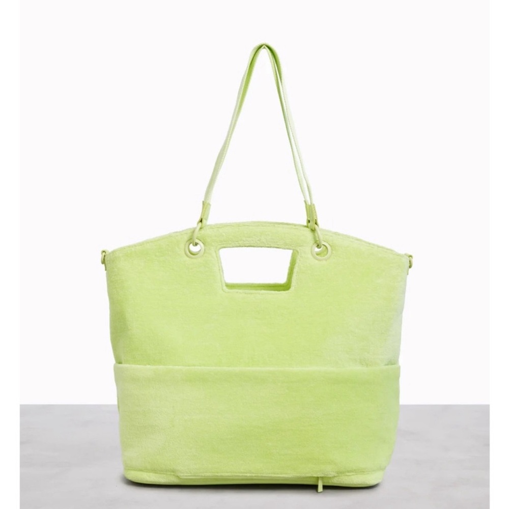 NWT BÉIS / Beis Citron Green Terry Tote Bag - Picture 6 of 13